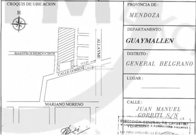 VENTA LOTE 540 M2 Guaymallen ideal para desarrollo inmobiliario, inmediaciones MItre y M Hoyos. 