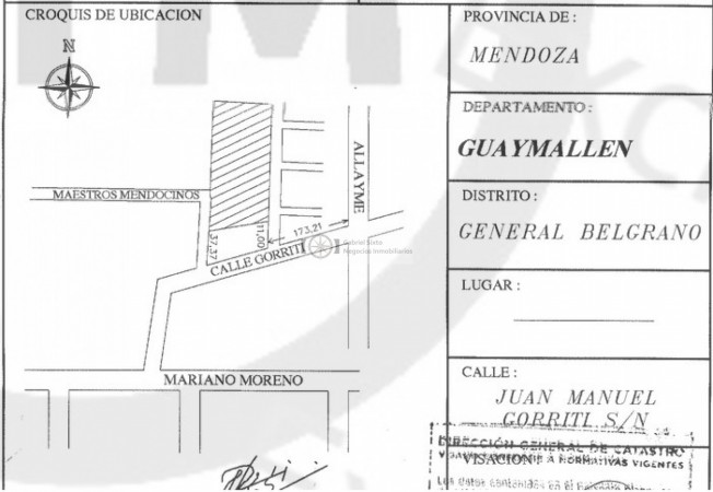 VENTA LOTE 540 M2 Guaymallen ideal para desarrollo inmobiliario, inmediaciones MItre y M Hoyos.