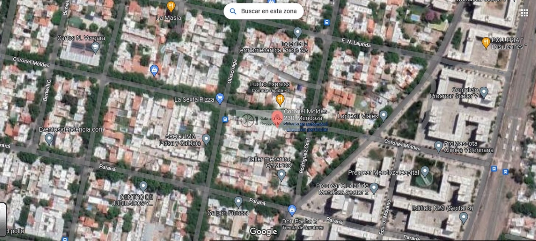VENTA LOTE 400 M2 calle MOLDES CIUDAD (6TA SECC) 9 MTS FRENTE X 44.7 DE FONDO.