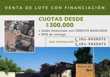 Venta de Lote con Financiacion (Barrio Privado Piedras del Sur